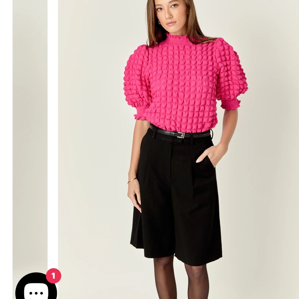 English Factory Pink Textured Top in L